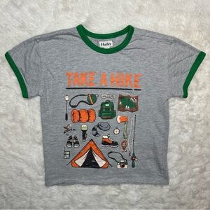 Hatley T-Shirt Take A Hike Grey & Green Size 7